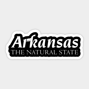 Arkansas The Natural State White Sticker